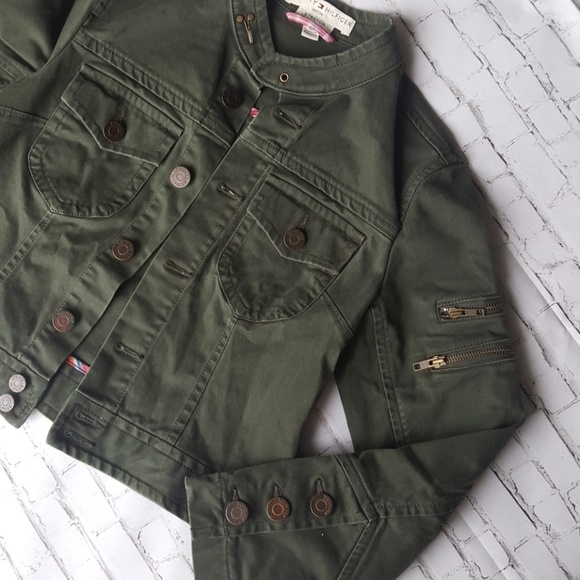 tommy hilfiger army green jacket